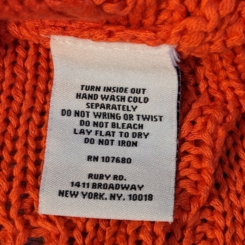 Ruby Rd, size LP, coral knit summer sweater short sleeve - Picture 5 of 5